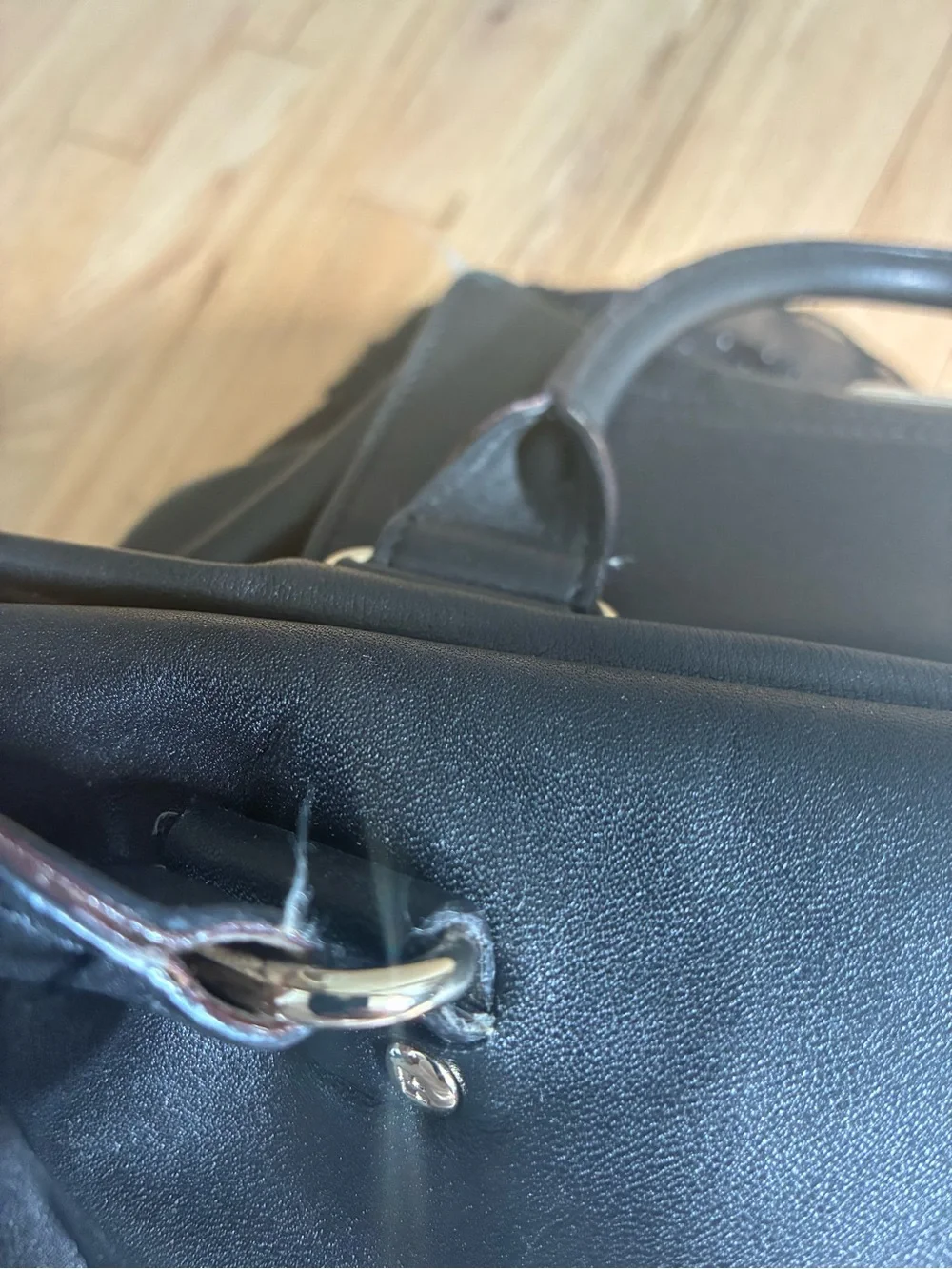 Kate Spade Black Leather Shoulder Bag with Front Pocket